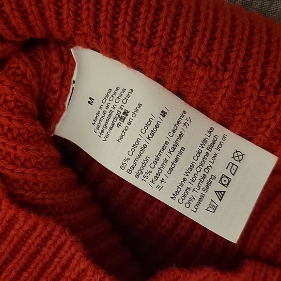 EUC J. Crew Cotton Cashmere Red Sweater Medium - Picture 4 of 5